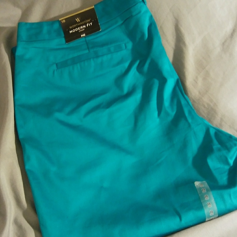Turquoise Crop Pants NWT